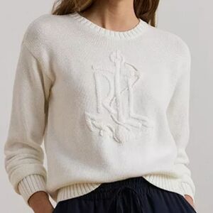 Ralph Lauren Women's Cream Anchor-Logo Sweater
